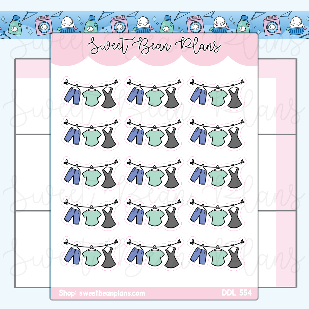 Laundry Banners Vinyl Planner Stickers | Ddl 554
