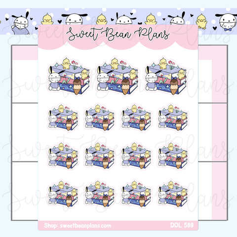 Bean-chacco Book Stack Doodles Vinyl Planner Stickers | Ddl 589