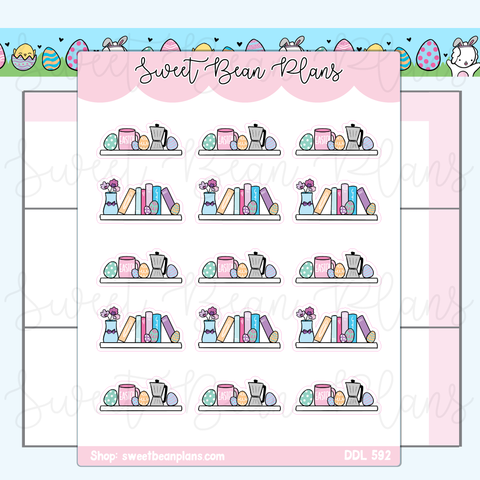 Easter Shelf Doodles Vinyl Planner Stickers | Ddl 592