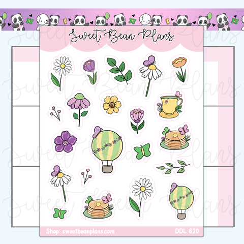 Spring Florals Vinyl Planner Stickers | Ddl 620