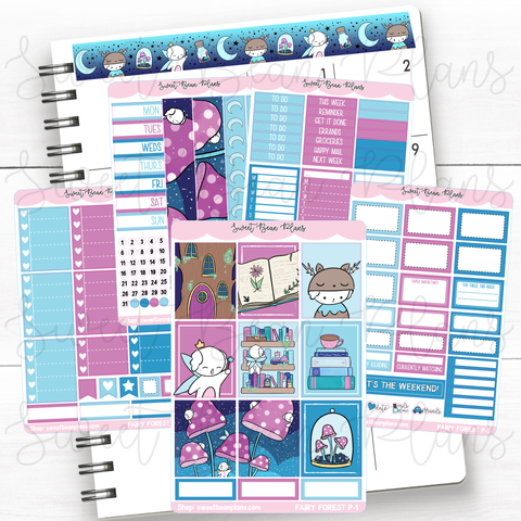 Fairy Forest Beans Weekly Kit Vinyl Planner Stickers