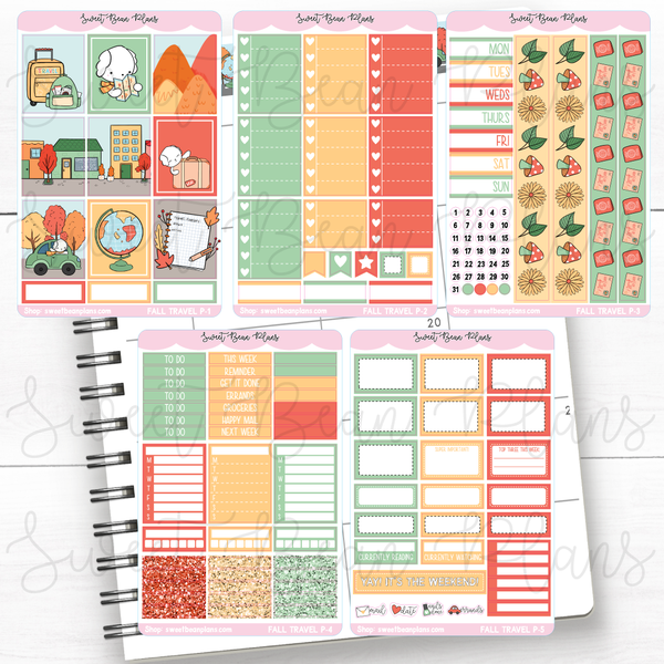 Fall Travel Weekly Kit Vinyl Planner Stickers