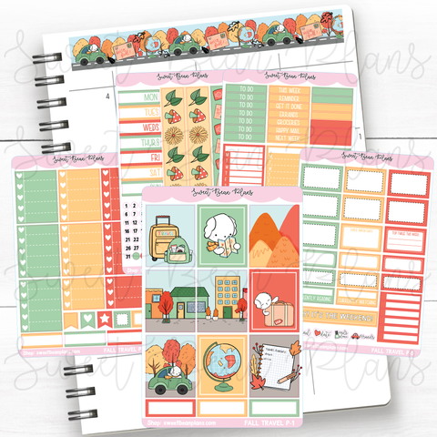 Fall Travel Weekly Kit Vinyl Planner Stickers