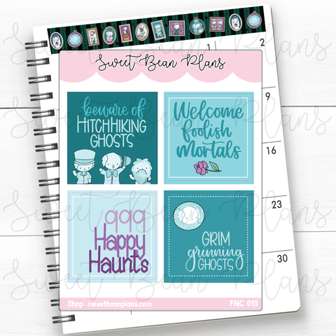 Haunted Beans Full Boxes Vinyl Planner Stickers | Fnc 013