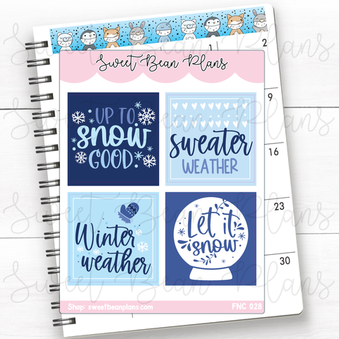 Winter Full Box Quotes Vinyl Planner Stickers | Fnc 028