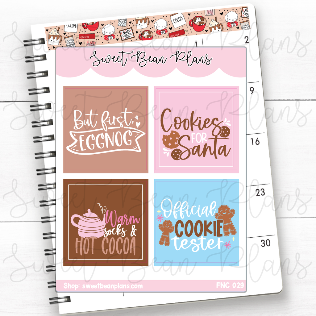 Christmas Treats Full Box Quotes Vinyl Planner Stickers | Fnc 029