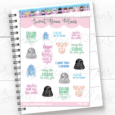 Space Movie Quotes Vinyl Planner Stickers | Fnc 067