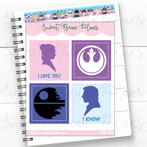 Space Movie Full Boxes Vinyl Planner Stickers | Fnc 068