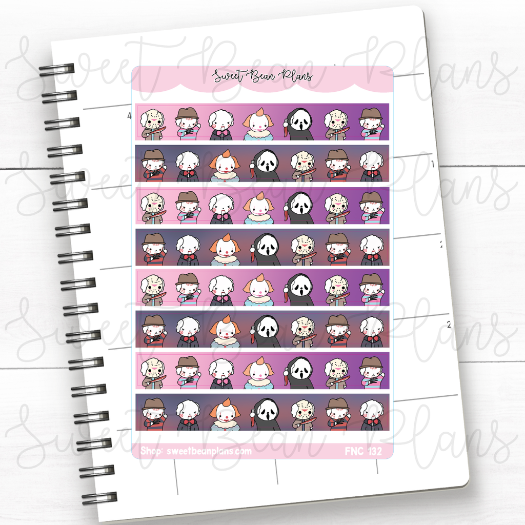 Scary Beans Washi Strip Vinyl Planner Stickers | Fnc 132