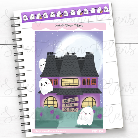 Haunted House Large Vinyl Planner Sticker | Fnc 150