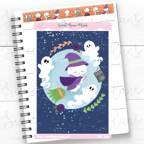 Witchy Bean Large Vinyl Planner Sticker | Fnc 159