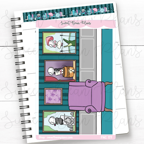 Haunted Hallway Large Vinyl Planner Sticker | Fnc 177