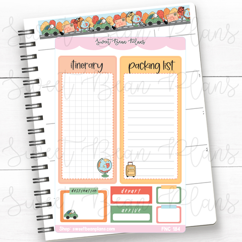 Fall Travel Planning Large Functional Vinyl Planner Sticker | Fnc 184