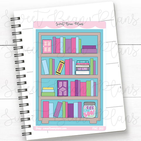 Monster Bookshelf Large Vinyl Planner Sticker | Fnc 202