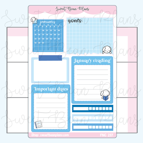 January Functional Vinyl Planner Sticker (2023)| Fnc 237