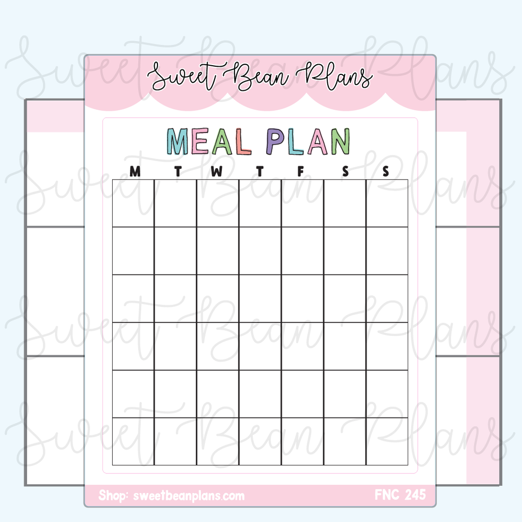 Monthly Meal Planner Vinyl Planner Stickers | Fnc 245