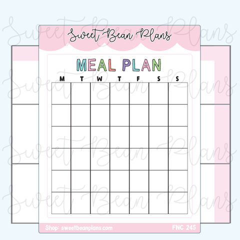 Monthly Meal Planner Vinyl Planner Stickers | Fnc 245