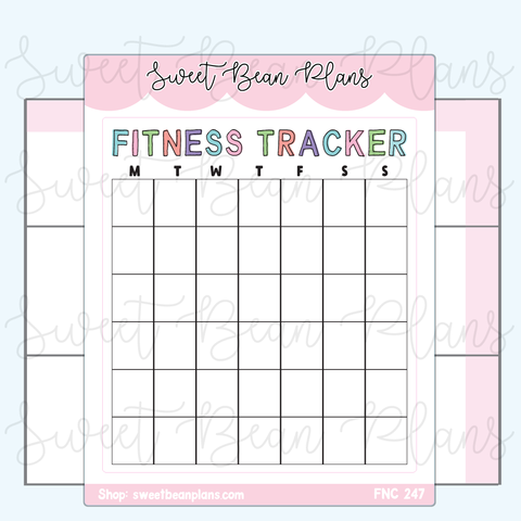 Monthly Fitness Tracker Vinyl Planner Stickers | Fnc 247