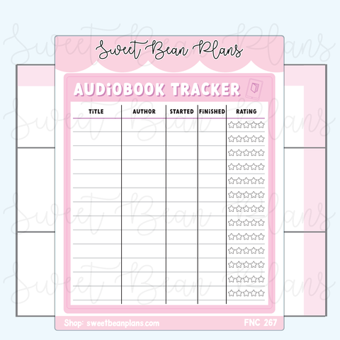 Audiobook Tracker Medium Vinyl Planner Stickers | Fnc 267