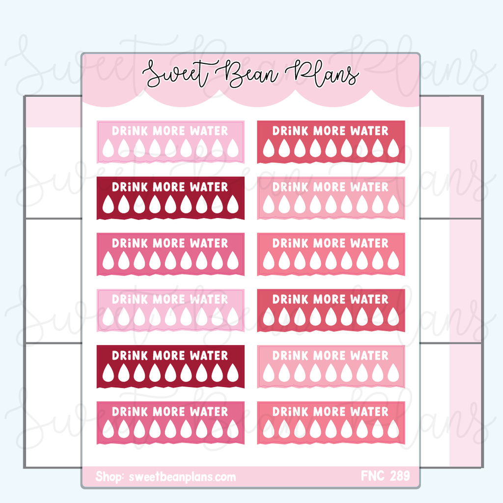 February Hydrate Vinyl Planner Stickers (2023)| Fnc 289