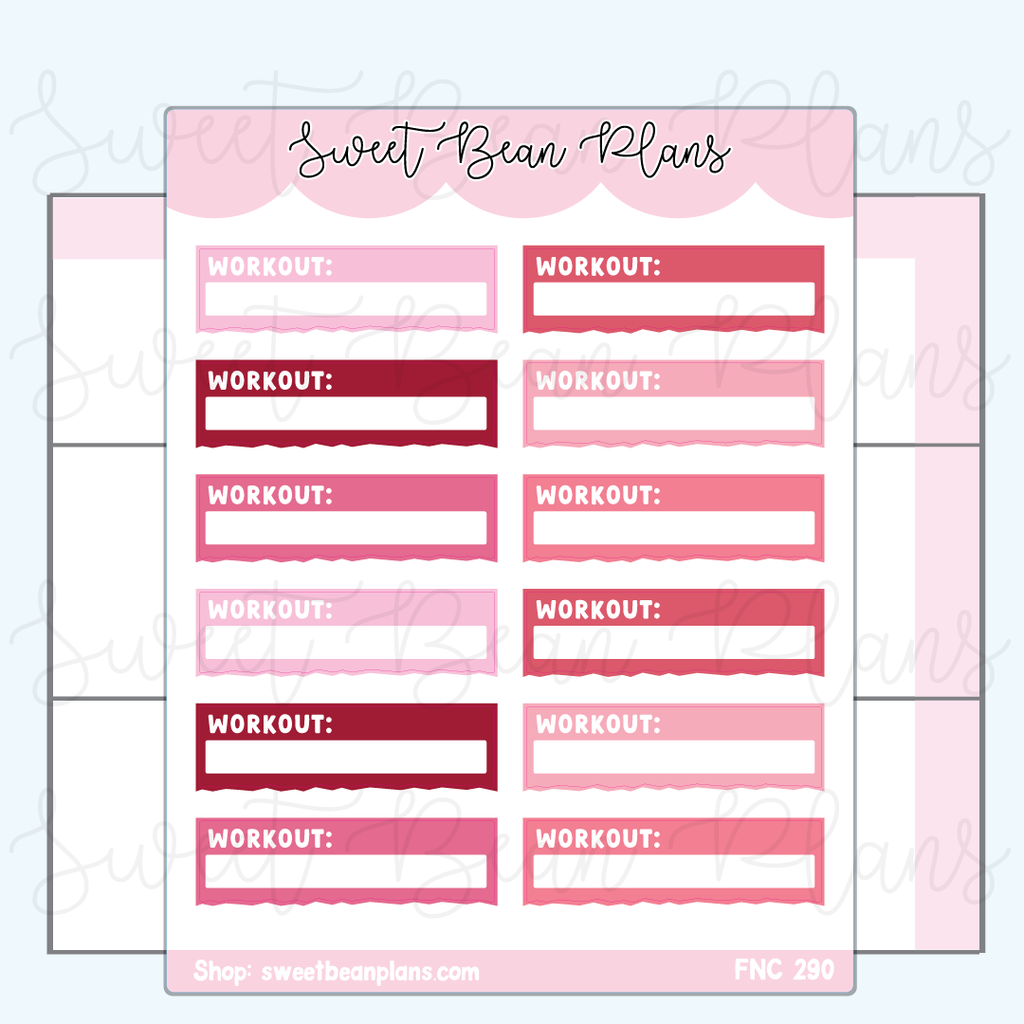 Workout February Vinyl Planner Stickers | Fnc 290