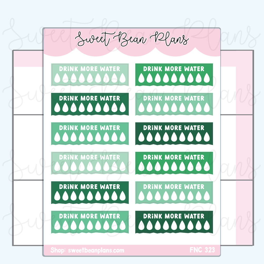 March Hydrate Vinyl Planner Stickers (2023)| Fnc 323