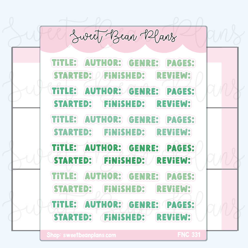 March Reading Words Vinyl Planner Stickers (2023)| Fnc 331