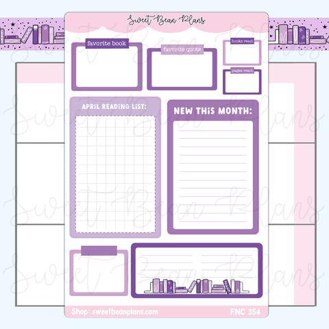 April Reading Large Functional Vinyl Planner Stickers | Fnc 354