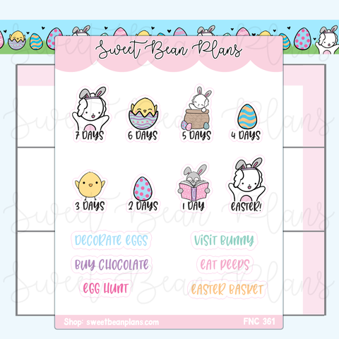 Easter Countdown Sticker Vinyl Planner Stickers | Fnc 361