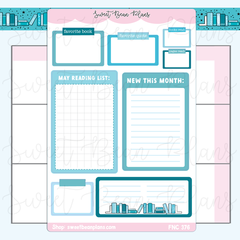 May Reading Large Functional Vinyl Planner Stickers | Fnc 376