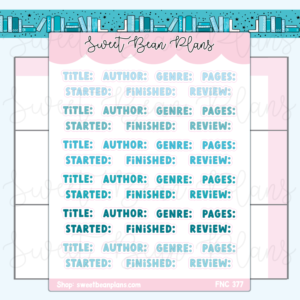 May Reading Words Vinyl Planner Stickers (2023)| Fnc 377