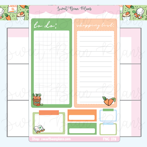 Spring Carrots Large Functional Vinyl Planner Sticker | Fnc 379