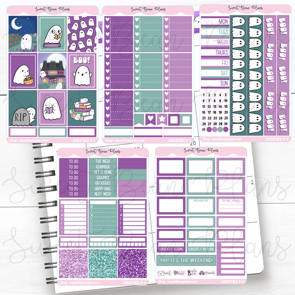 Halloween Ghosties Weekly Kit Vinyl Planner Stickers