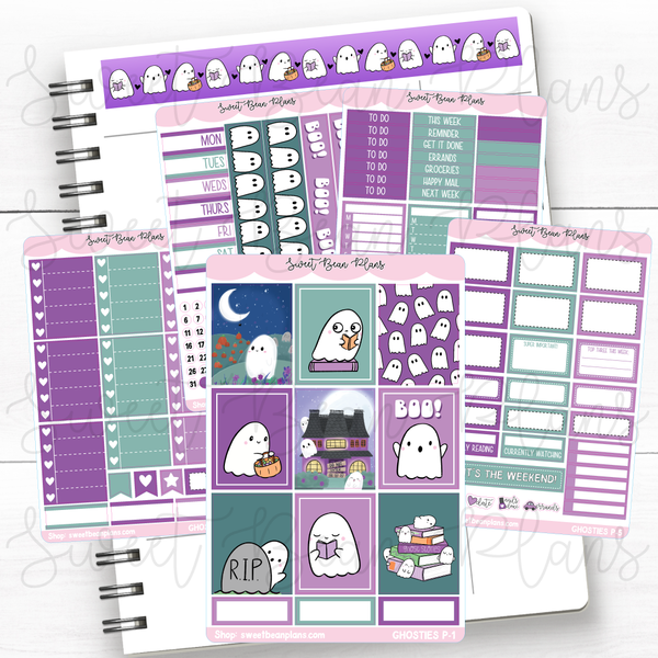 Halloween Ghosties Weekly Kit Vinyl Planner Stickers