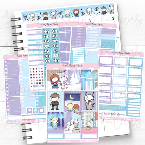 Ice Princess Bean Weekly Kit Vinyl Planner Stickers