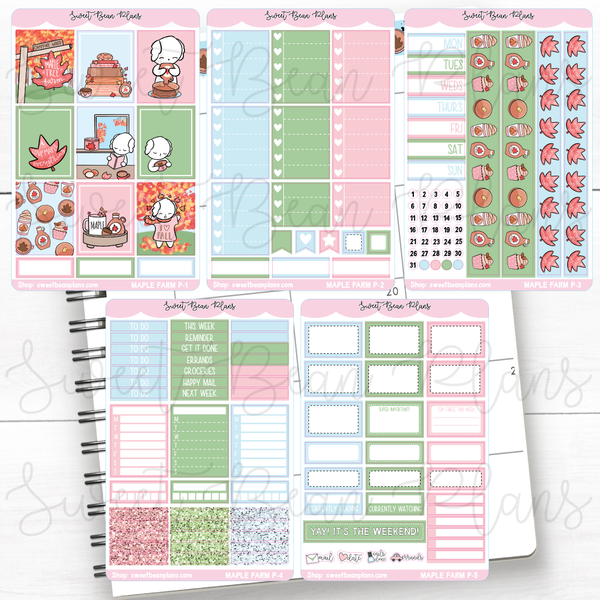 Maple Farm Weekly Kit Vinyl Planner Stickers