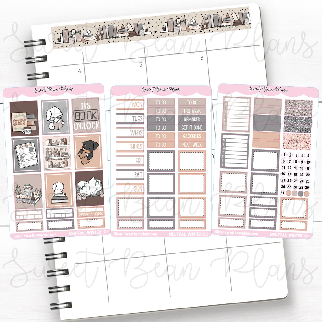 Neutral Winter Reading Hobo Cousin Weekly Kit