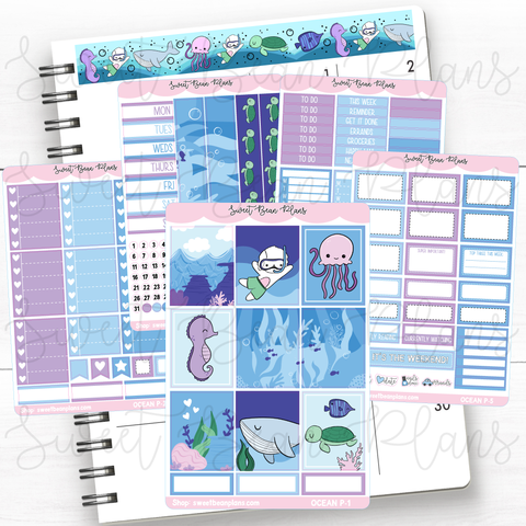 Ocean Bean Weekly Kit Vinyl Planner Stickers