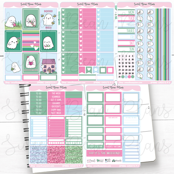 Spring Ghosts Weekly Kit Vinyl Planner Stickers