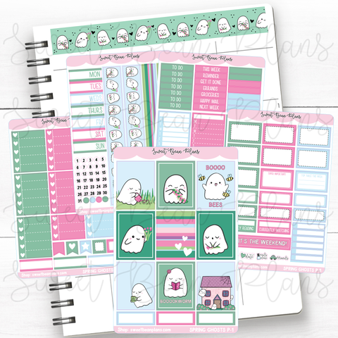 Spring Ghosts Weekly Kit Vinyl Planner Stickers