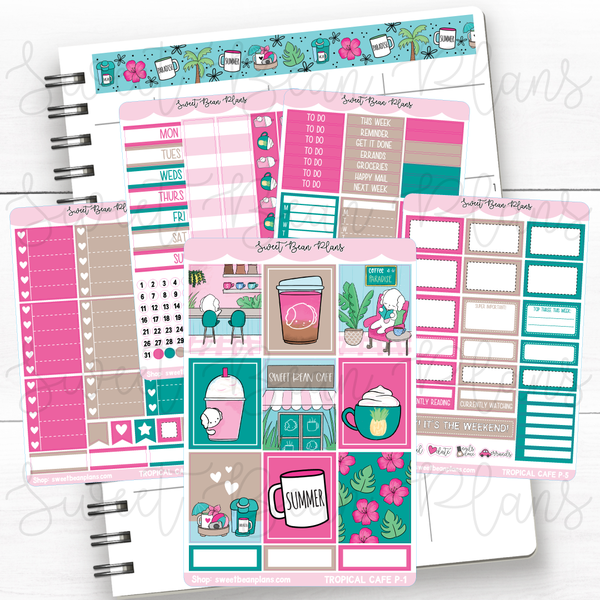 Tropical Cafe Kit Vinyl Planner Stickers