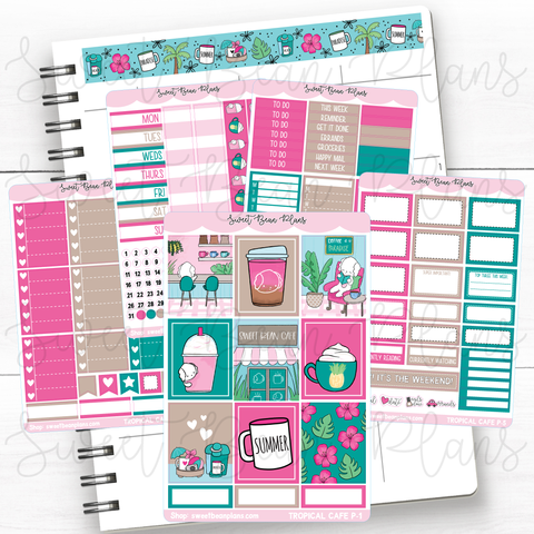 Tropical Cafe Kit Vinyl Planner Stickers