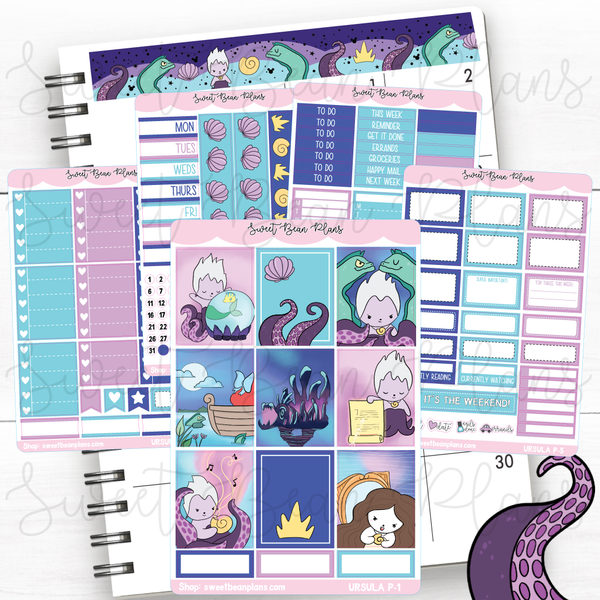 Sea Witch Weekly Kit Vinyl Planner Stickers