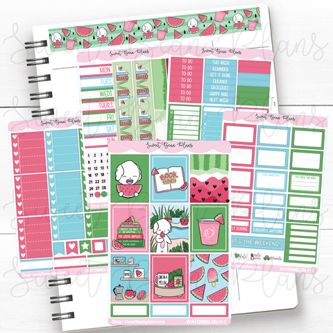 Watermelon Bean Kit Vinyl Planner Stickers